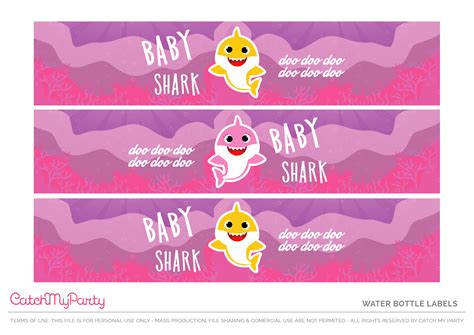 Daddy shark…doo.dooo.dooo.doooo… advertisement well, i can't get out that song from my mind! Download These Free Baby Shark Party Printables! | Catch ...