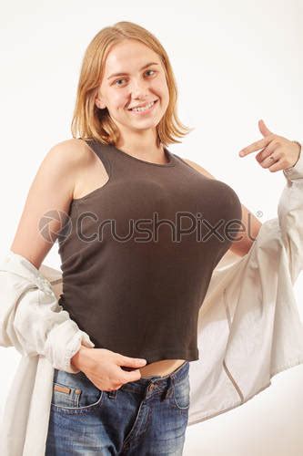 Woman With Big Breasts Stock Photo Crushpixel