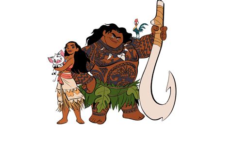 Moana And Pua And Maui Disney Princess Moana Funny Disney Characters Disney Sketches