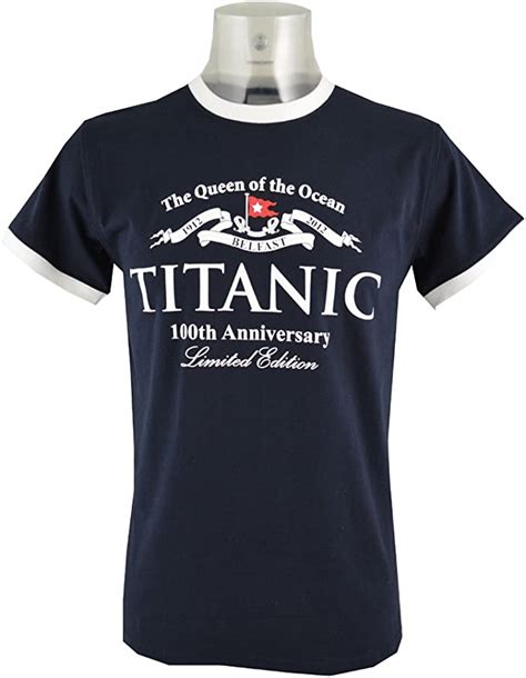 Titanic Anniversary T Shirt Navy Medium Uk Fashion