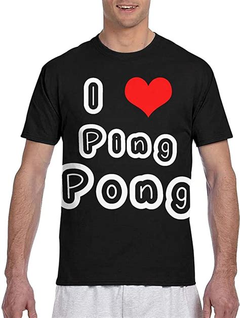 I Love Ping Pong Mens T Shirt Crew T Shirt Workwear At Amazon Mens