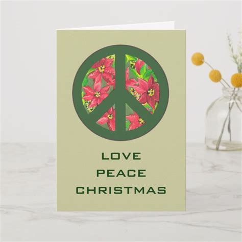Love Peace Christmas Greeting Holiday Card Christmas