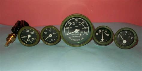 Willys Mb Jeep Ford Gpw Gauges Kit Speedometer Temp Oil Fuel Ampere