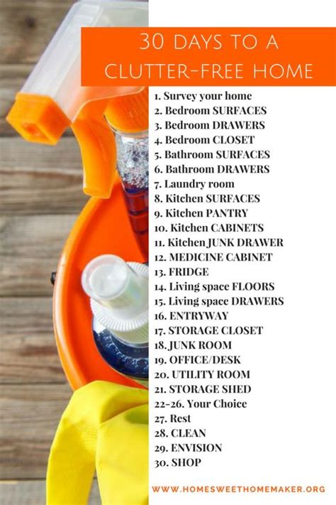 Days To A Clutter Free Home W Printable Checklists Clutter Free