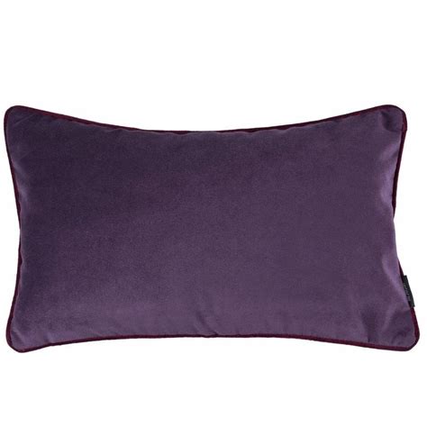 Matt Velvet Boudoir Cushion Plain Aubergine Purple Mcalister Textiles