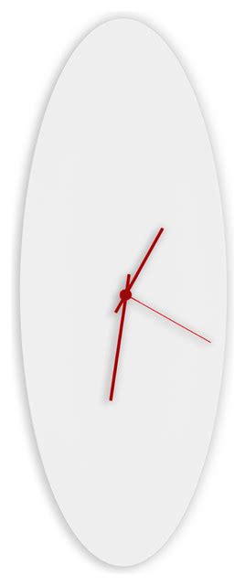 Whiteout Ellipse Clock Large Minimalist Modern White Metal Clocks