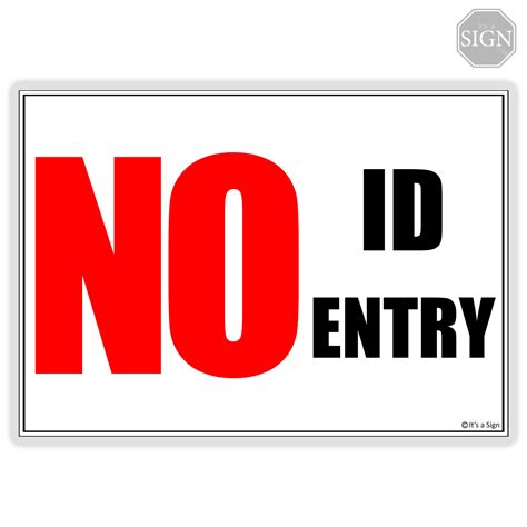 No Id No Entry Sign Laminated Signage A4 Size Lazada Ph