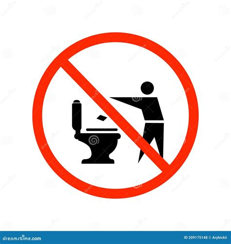 No Toilet Littering Sign Do Not Throw Paper Towels In Toilet Icons