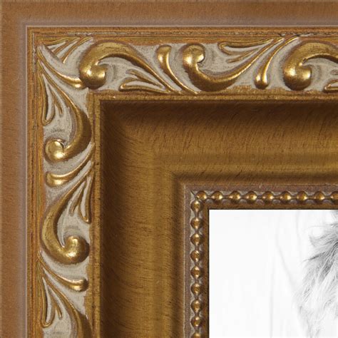 Arttoframes 20x20 Inch Gold With Beads Picture Frame This Gold Wood