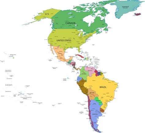 Continente Americano Mapa Países E Características Estudo Kids