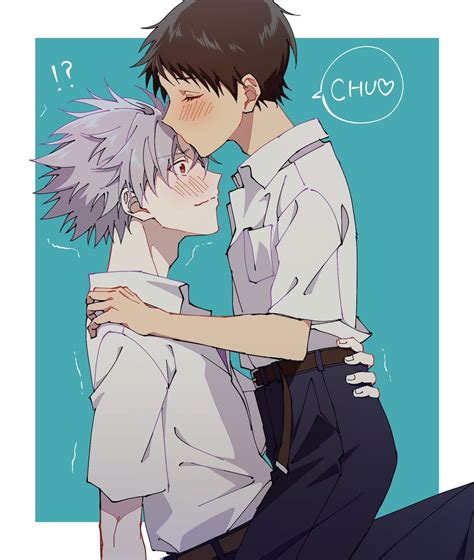 Kaworu And Shinji From Evangelion