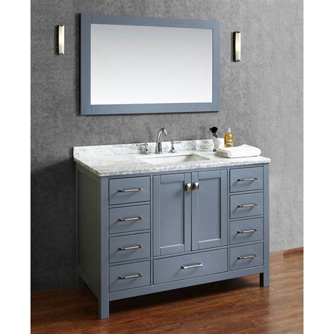 Traditionalhybrid bath and makeup, single sink, mirrored, sink included. Buy Vincent 48 Inch Solid Wood Single Bathroom Vanity in ...