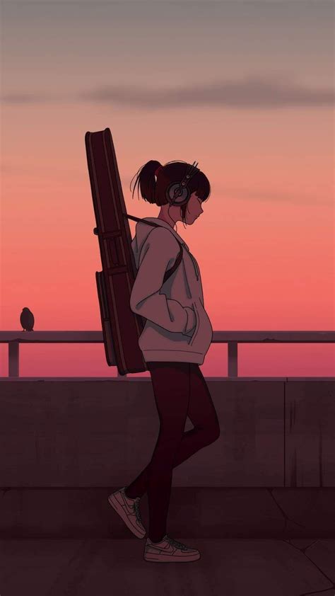 Anime Girl Listening To Music Wallpapers Top Free Anime Girl