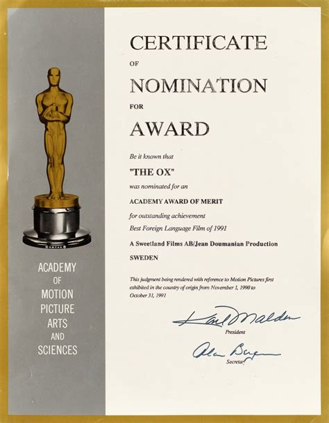 Certificate Of Nomination Bukowskis