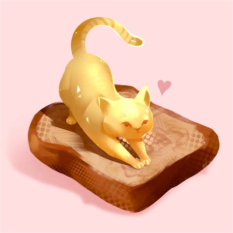 Artstation Butter Cat On Toast