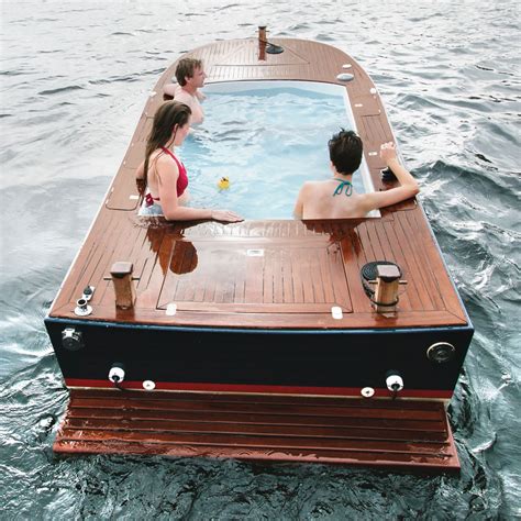 The Hot Tub Boat Hammacher Schlemmer