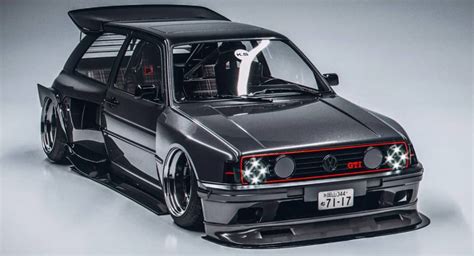 Rieger Wide Body Kit On Mk2 Vw Gti Volkswagen Golf Mk2 Volkswagen Golf