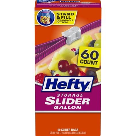 Buy Hefty Slider Storage Bags Gallon Size 60 Count Online At Lowest