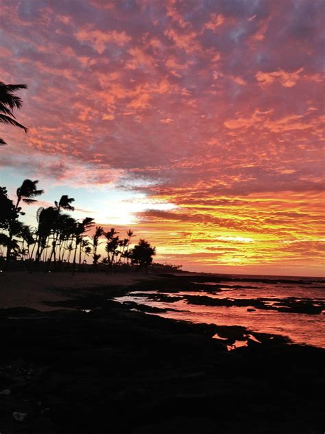 Sunset Mauna Lani Hotel Big Island Of Hawaii Beautiful Sunset