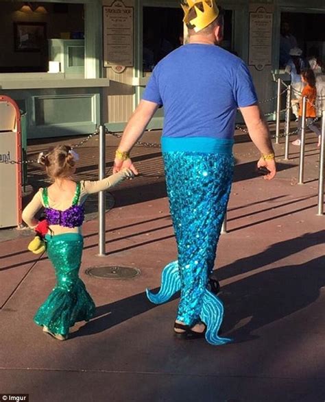 Dad Dresses As King Triton As Daughter Dresses As The Little Mermaid At