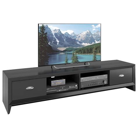 Corliving Lakewood Extra Wide Tv Console In Black Wood Grain Nfm