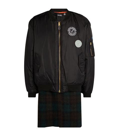 Mens Raf Simons Brown Layered Bomber Jacket Harrods Countrycode