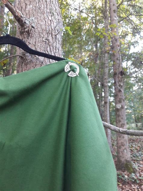 Dark Green Flannel Medieval Cloak Celtic Cloak With Side Etsy