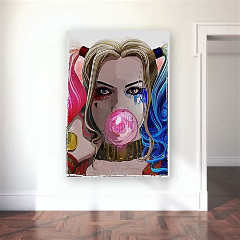 the suicide squad sexy harley quinn bubble gum joker smile etsy