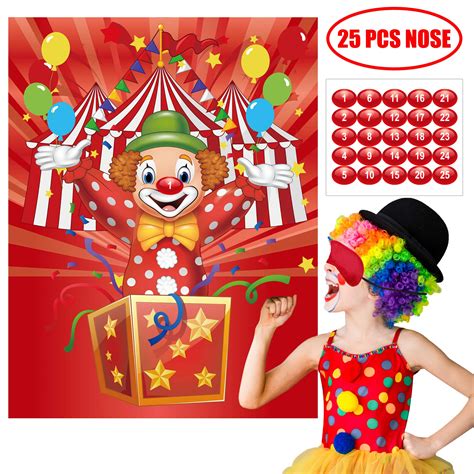 Buy Funnlot Party Games For Kids Birthday Circus Games Pin The Nose On