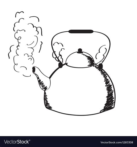 A Boiling Kettle And Steam Royalty Free Vector Image