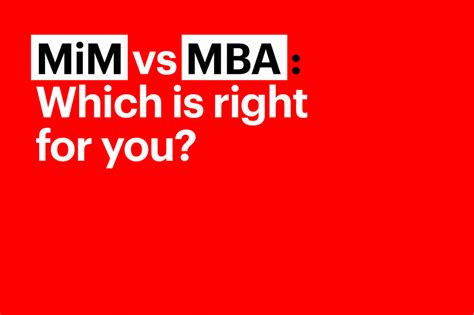 MiM Or MBA Which Master S Degree Should I Get