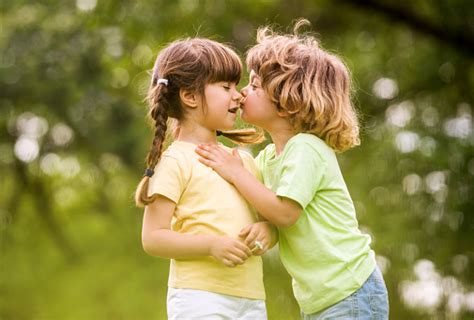 Boy Kissing A Girl Stock Photo Download Image Now Istock