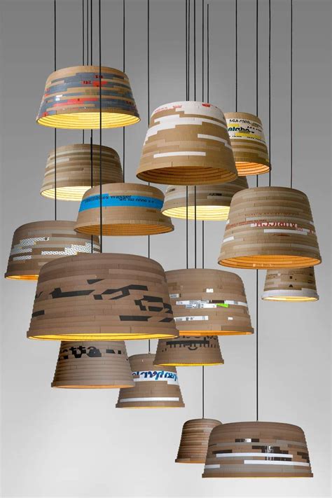 Cardboard Pendant Lighting Id Lights Recycled Lamp Diy Lamp Shade
