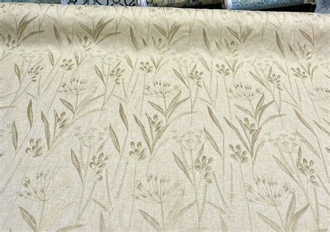 Lau Yellow Dandelion Embroidered Floral Swavelle Linen Fabric By The