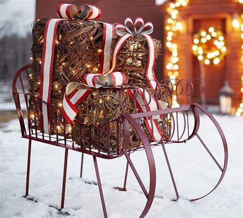 Red Metal Sleigh Pottery Barn Pottery Barn Christmas Christmas Sled