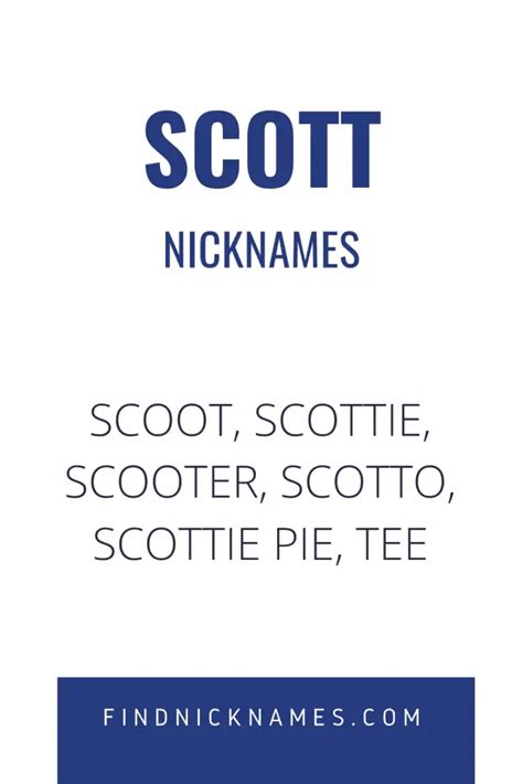 25 Popular Nicknames For Scott Find Nicknames
