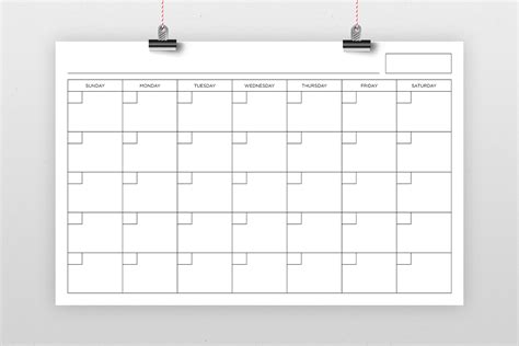 Blank Calendar Page Template Set