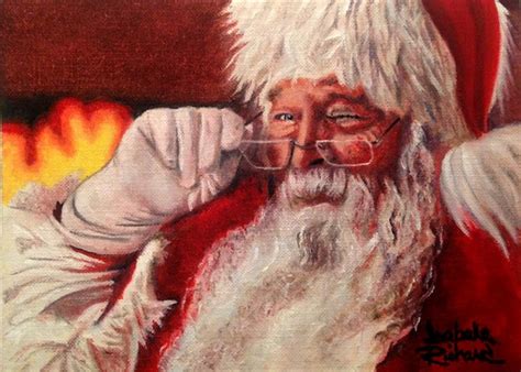 Original Oil Painting On Canvas Card Of Santa Claus 5