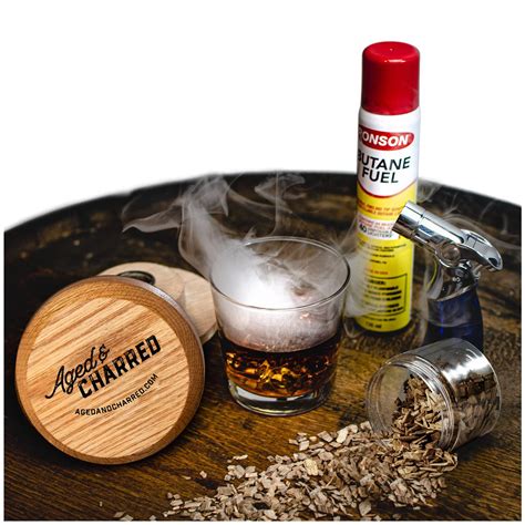 Cocktail Smoker Kit With Torch And Wood Chips For Whiskey And Bourbon Butane Included Aged