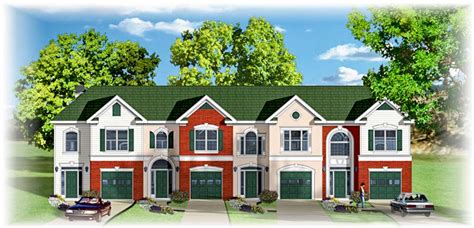 You get a home that has just enough room for you and your family. Traditional Fourplex Multi-family House Plan - 83132DC ...