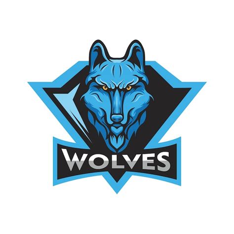 Blue Wolf Mascot Logo