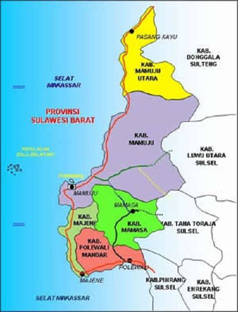 Gambar Peta Sulawesi Barat Lengkap Broonet