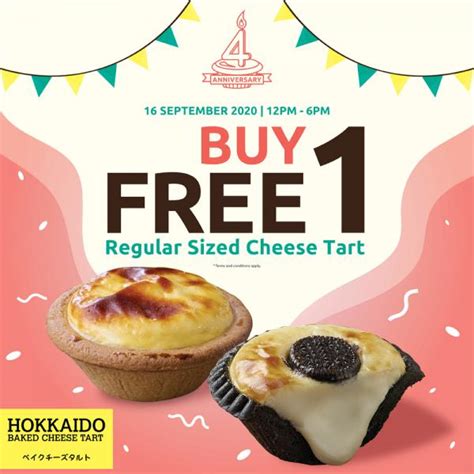I first heard of the tarts like 2 years ago from my sister. Hokkaido Baked Cheese Tart Malaysia Day Buy 1 FREE 1 ...