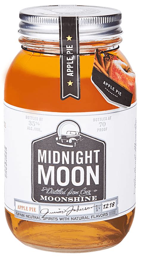 (2) liters of everclear (190 proof) or grain alcohol (1) pint of captain morgan 100 proof spiced rum (optional) (1) gallon of apple cider (i prefer the kind with lots of pulp) (1) gallon of apple juice (1.5) cups of sugar Junior Johnson's Midnight Moon Apple Pie Shine - 750ML ...