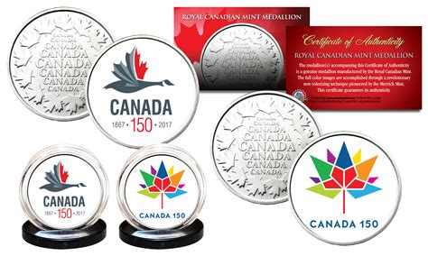 Canada 150 Celebration Rcm Royal Canadian Mint Colorized Medallions 2