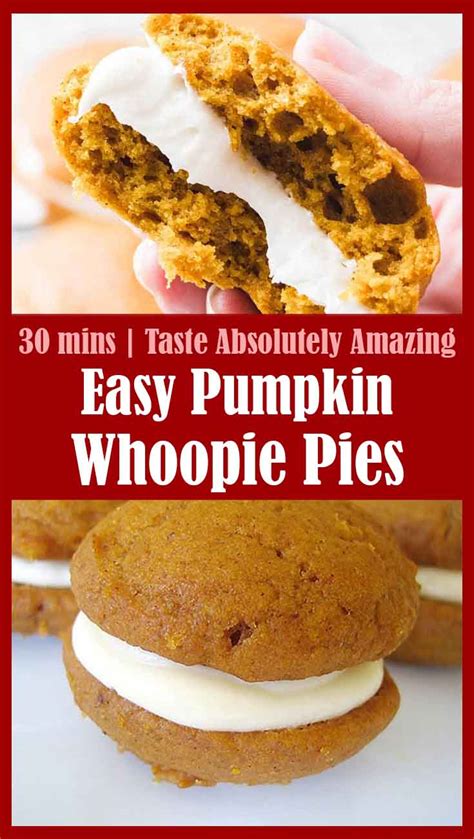 This classic thanksgiving dessert is loaded with spices, has flaky crust & creamy filling. Easy Pumpkin Whoopie Pies with Maple-Cream Cheese Filling - Tasty Food Recipes
