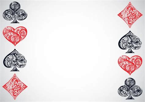 Set Of Four Vector Playing Card Suit Symbols Made By Floral Elements