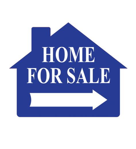 House Shape Sign Blue Home 4 Sale No Frm