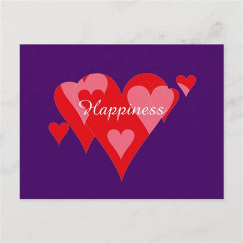 Hearts Of Happiness By Janz Purple Postcard Uk