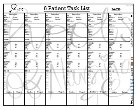 CNA 6 Patient Task List Etsy